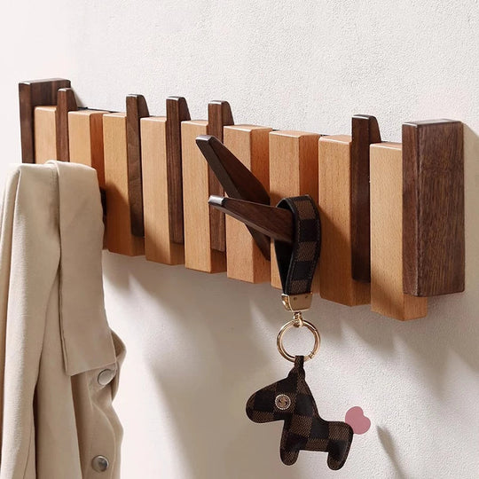 Porte-manteau Mural en Bois Design 2