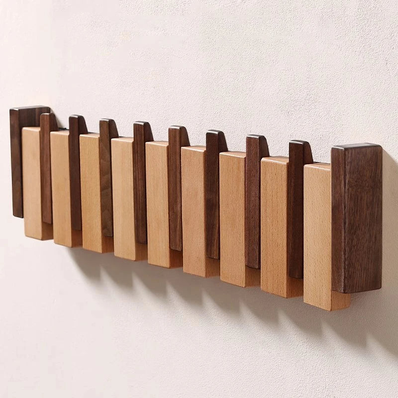 Porte-manteau Mural en Bois Design 4