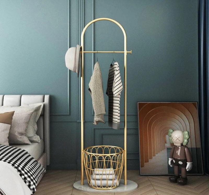 Porte-manteau en métal avec base en marbre 6
