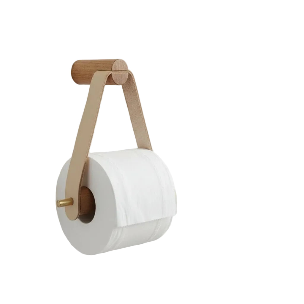 Porte-papier toilette en bois vintage 0
