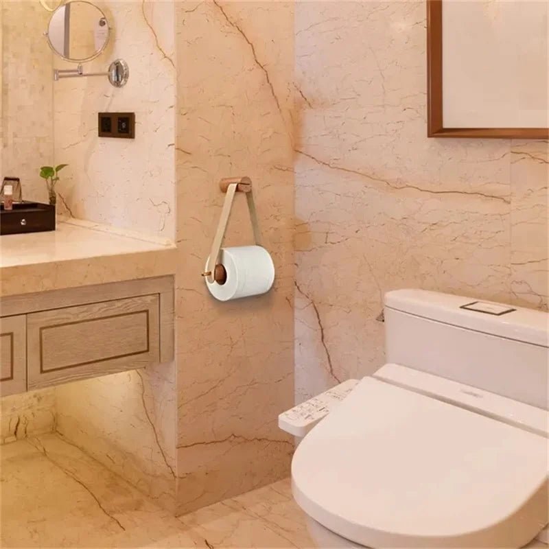 Porte-papier toilette en bois vintage 1
