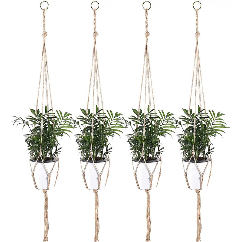 Porte-plante suspendu en macramé pour intérieur et extérieur 2