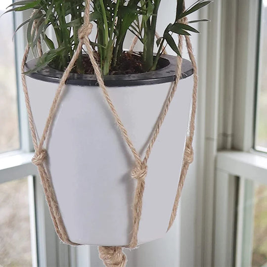 Porte-plante suspendu en macramé pour intérieur et extérieur 4
