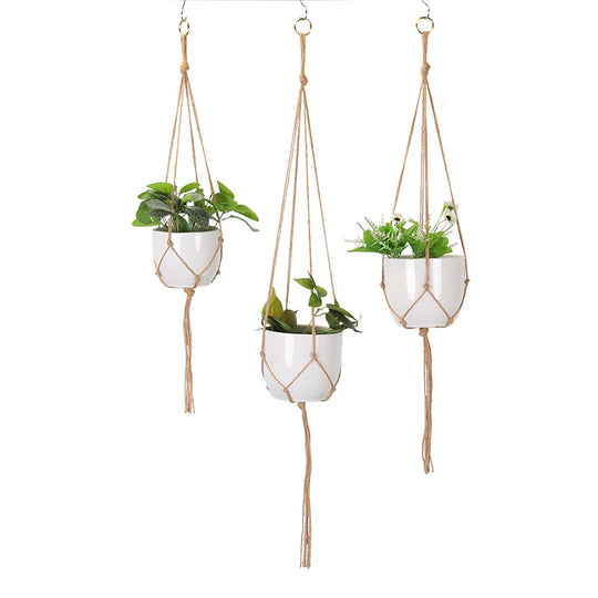 Porte-plante suspendu en macramé pour intérieur et extérieur 7