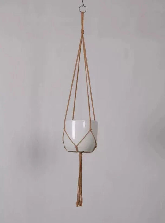 Porte-plante suspendu en macramé pour intérieur et extérieur 8