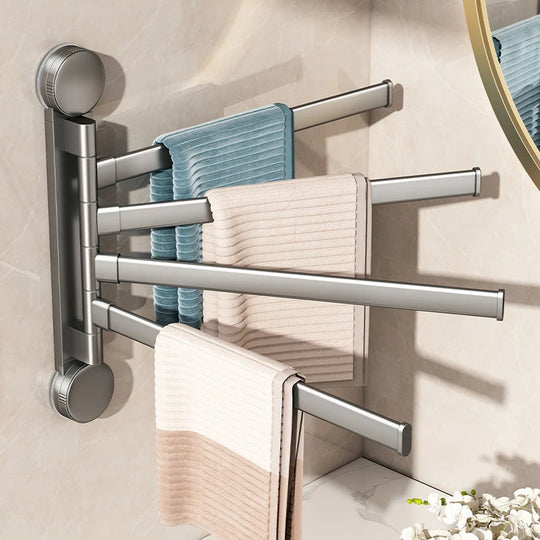 Porte-serviettes mural rotatif pour salle de bain 1