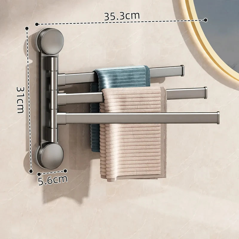 Porte-serviettes mural rotatif pour salle de bain 3