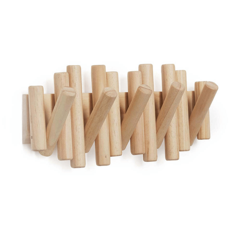 Porte-vêtements Mural en Bois Design Scandinave 4