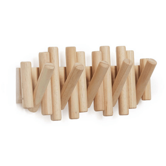 Porte-vêtements Mural en Bois Design Scandinave 4