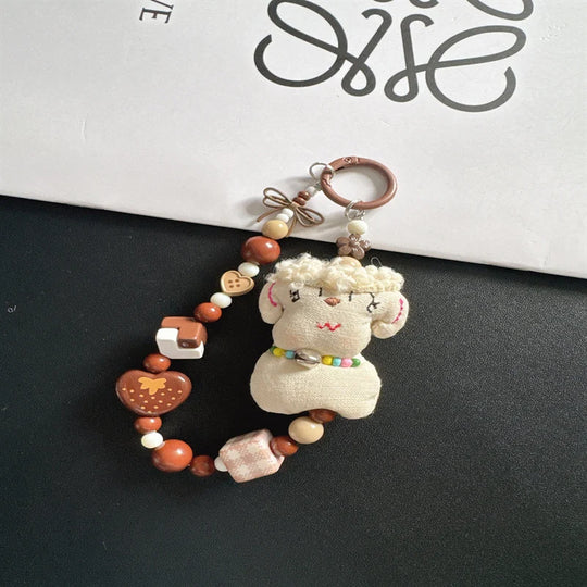 Porte Clés Fantaisie En Peluche Avec Mousqueton Coloré 0