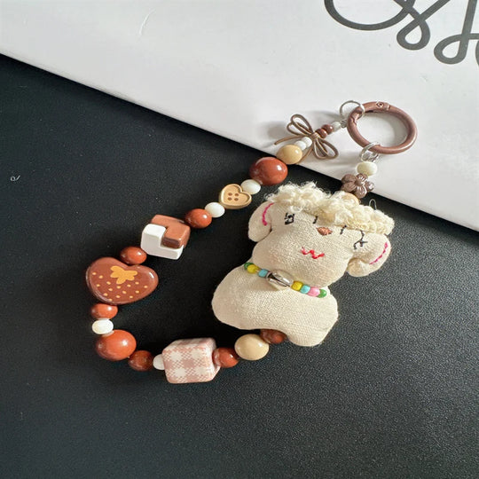 Porte Clés Fantaisie En Peluche Avec Mousqueton Coloré 1
