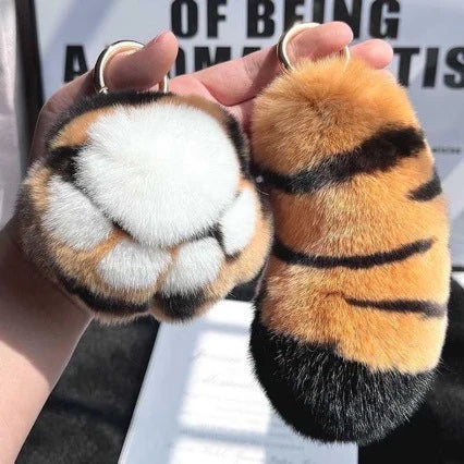 Porte Clés Femme Design Patte de Tigre Amusant 0