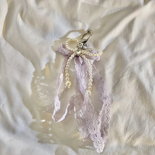 Porte Clés Femme Design Raffiné Orné de Perles 0