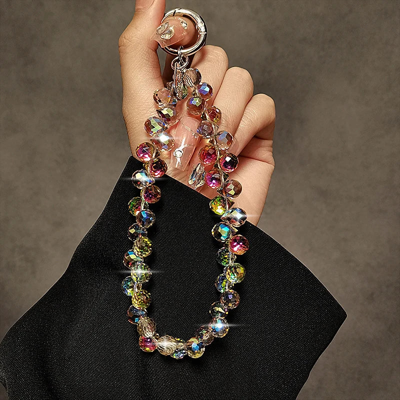 Porte Clés Personnalisé Femme avec Breloques en Cristal Multicolores 0