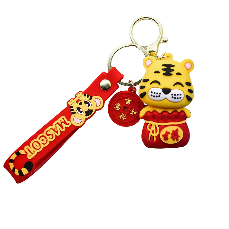 Porte Clés Unisexe Motif Animalier Ludique Cordon Rouge 0