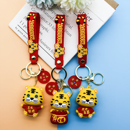 Porte Clés Unisexe Motif Animalier Ludique Cordon Rouge 1