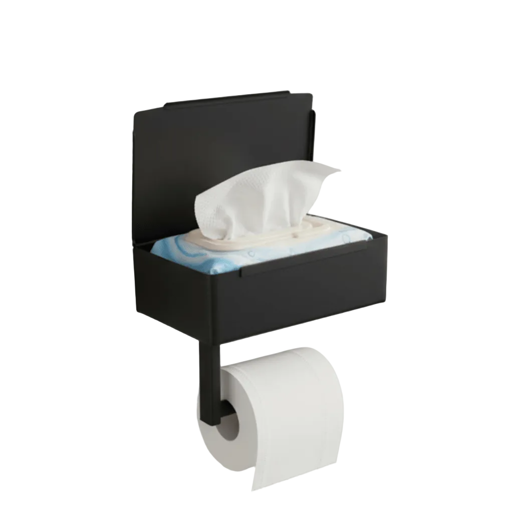 Porte Papier Toilette Sur Pied Avec Rangement Multifonctionnel Moderne 0
