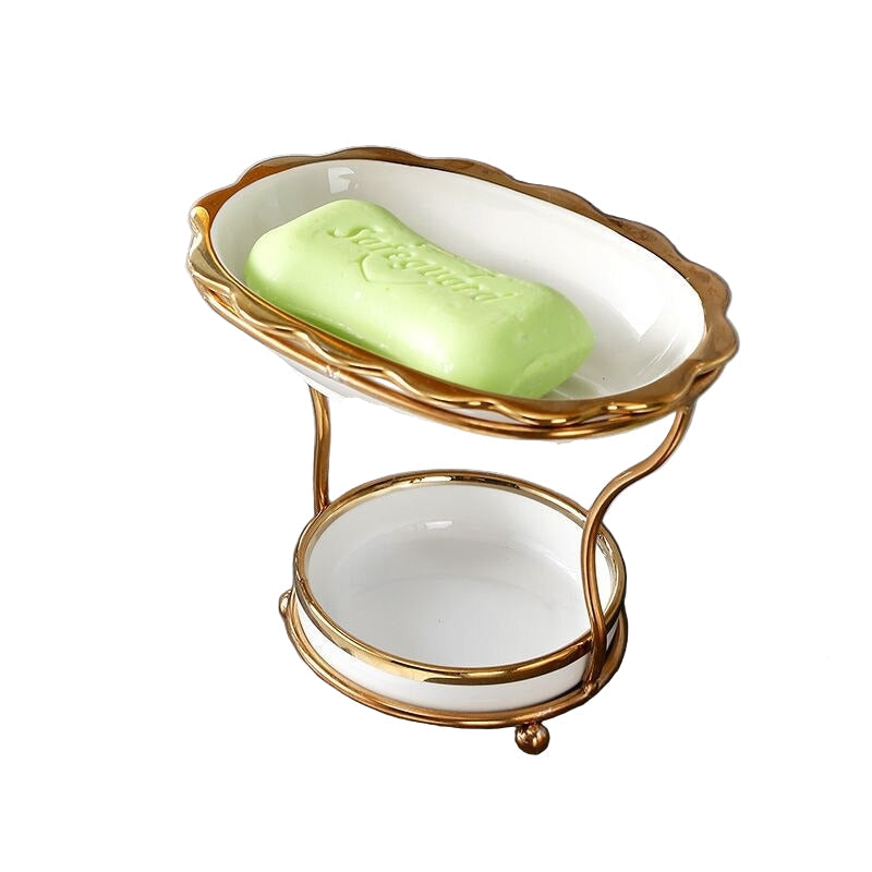 Porte Savon Mural Vintage Élégant Avec Égouttoir Surélevé 0