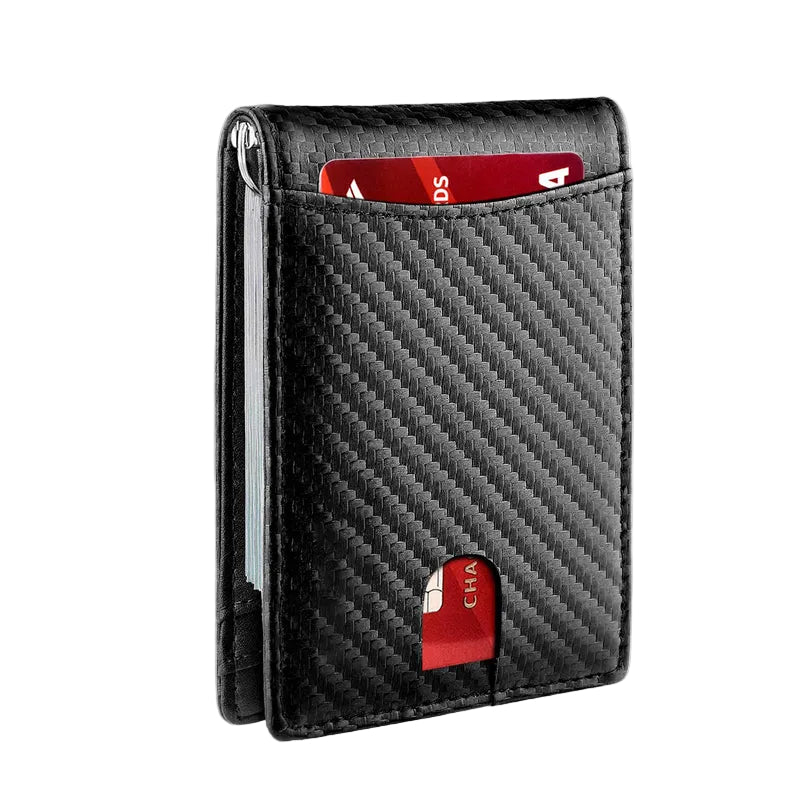 Portefeuille Homme Minimaliste avec Pince à Billets et Protection RFID 0