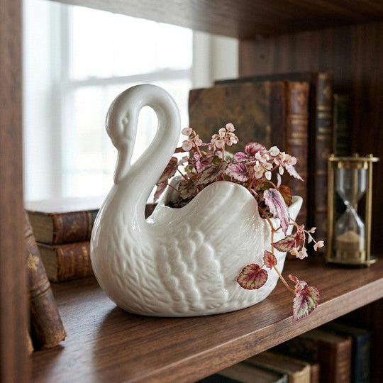 Pot Décoratif en Céramique en Forme de Cygne 1