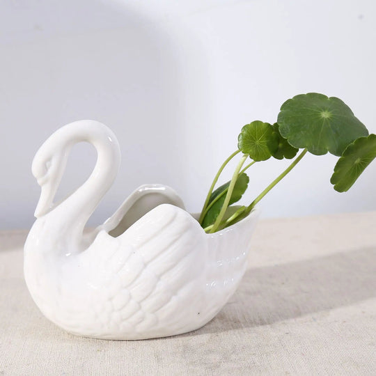 Pot Décoratif en Céramique en Forme de Cygne 4