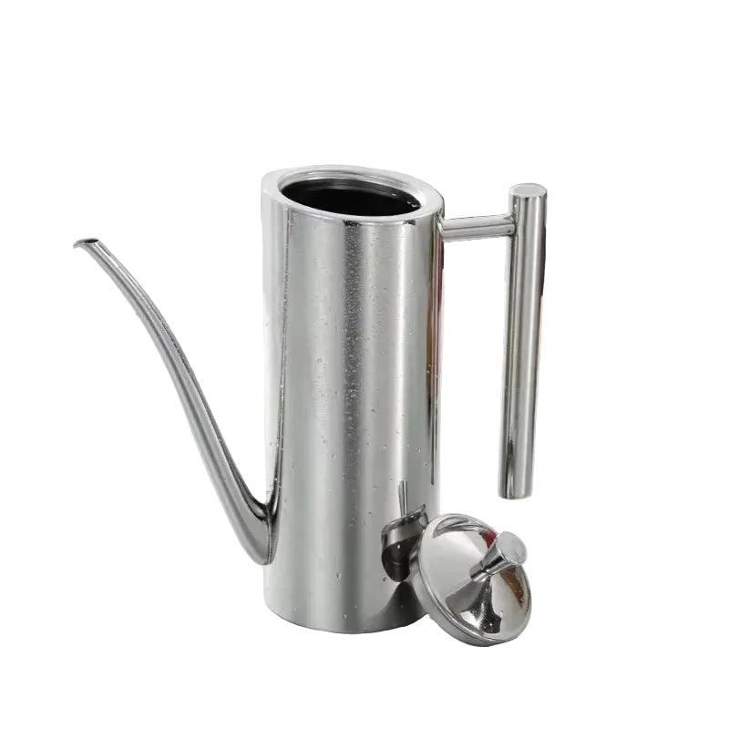 Pot à huile en acier inoxydable avec bec verseur ergonomique pour cuisine 0