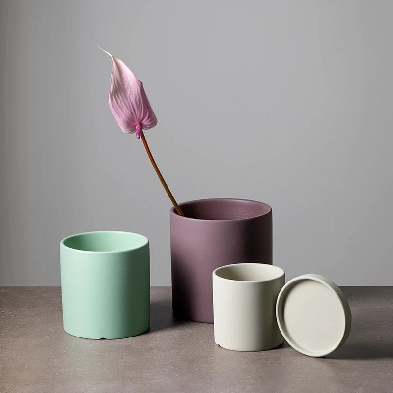 Pot de Fleurs Élégant avec Soucoupe pour Intérieur 4