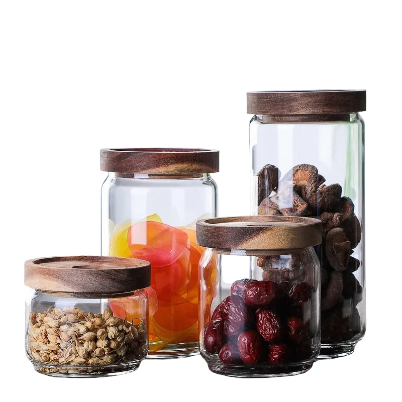 Pot de stockage en verre hermétique pour café et thé 0