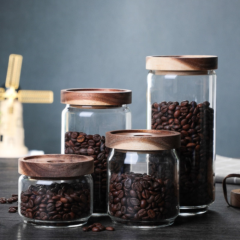 Pot de stockage en verre hermétique pour café et thé 1