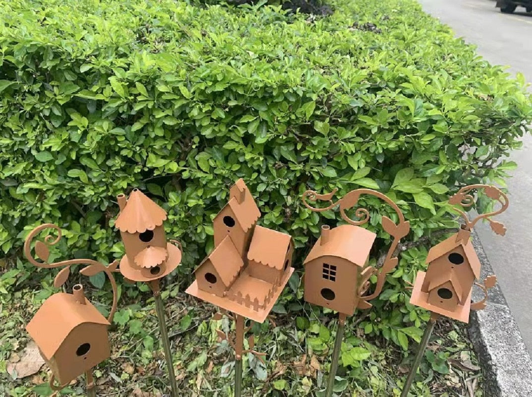 Poteau de Jardin Décoratif en Métal pour Nichoir 4