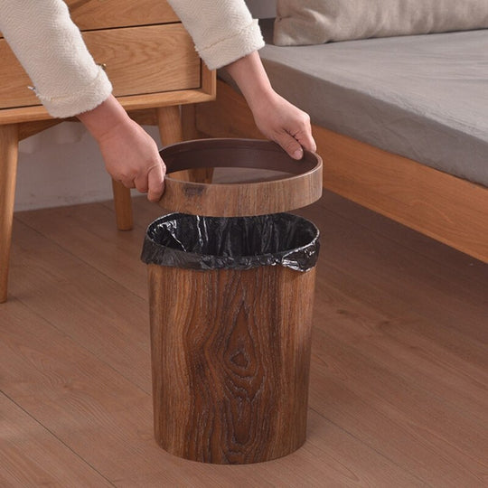 Poubelle Cuisine Rétro en Grain de Bois Pratique et Esthétique 1