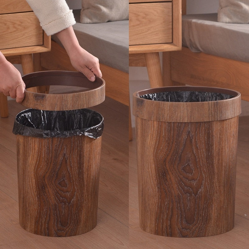 Poubelle Cuisine Rétro en Grain de Bois Pratique et Esthétique 2
