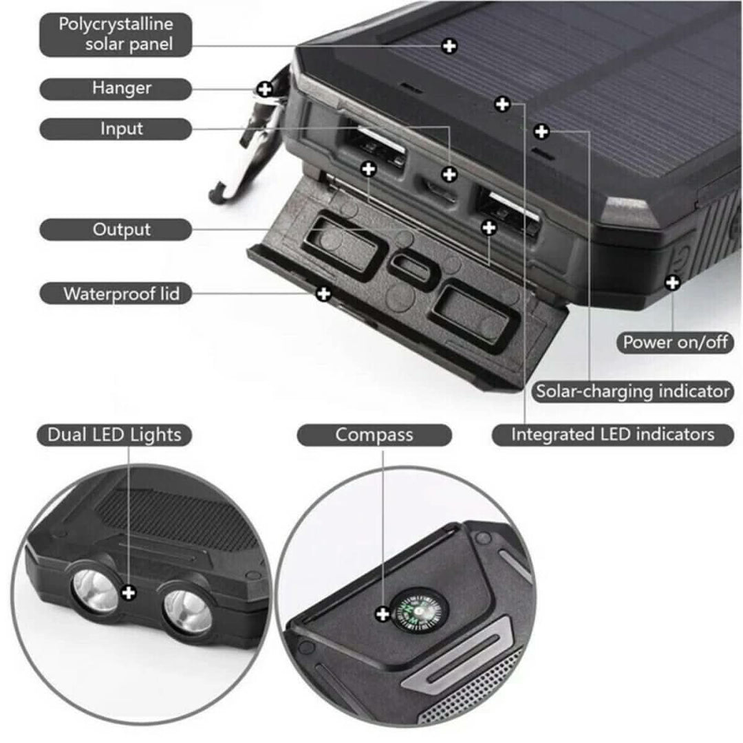 Power Bank Solaire Étanche 30 000 mAh 8