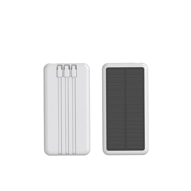 Powerbank Solaire Portable avec Câbles de Charge Intégrés pour Hommes et Femmes 0