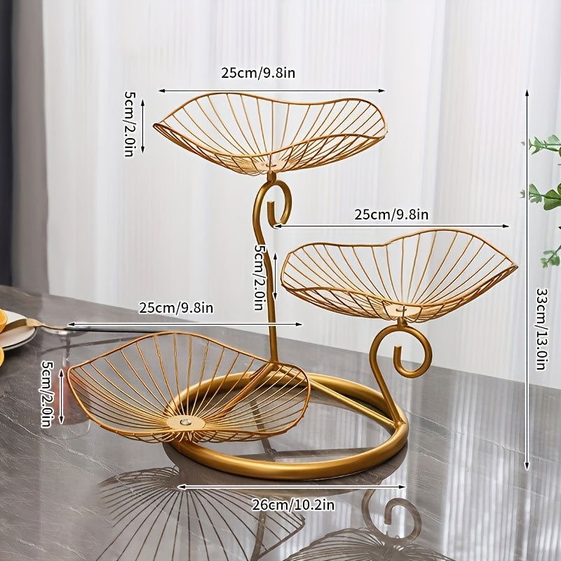 Présentoir à Fruits 3 Niveaux Design Moderne pour Cuisine et Salle à Manger 2