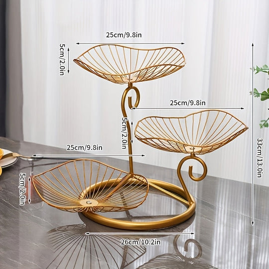 Présentoir à Fruits 3 Niveaux Design Moderne pour Cuisine et Salle à Manger 2