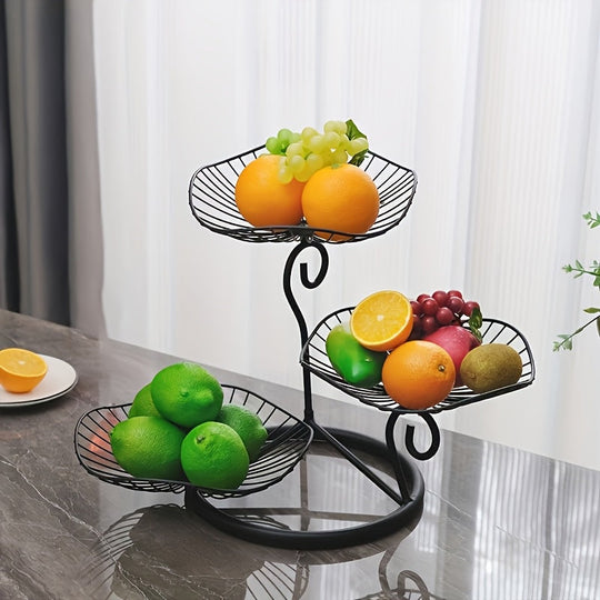 Présentoir à Fruits 3 Niveaux Design Moderne pour Cuisine et Salle à Manger 5