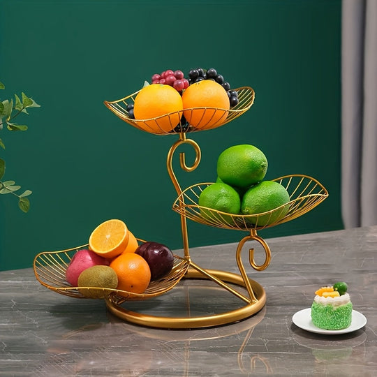 Présentoir à Fruits 3 Niveaux Design Moderne pour Cuisine et Salle à Manger 6