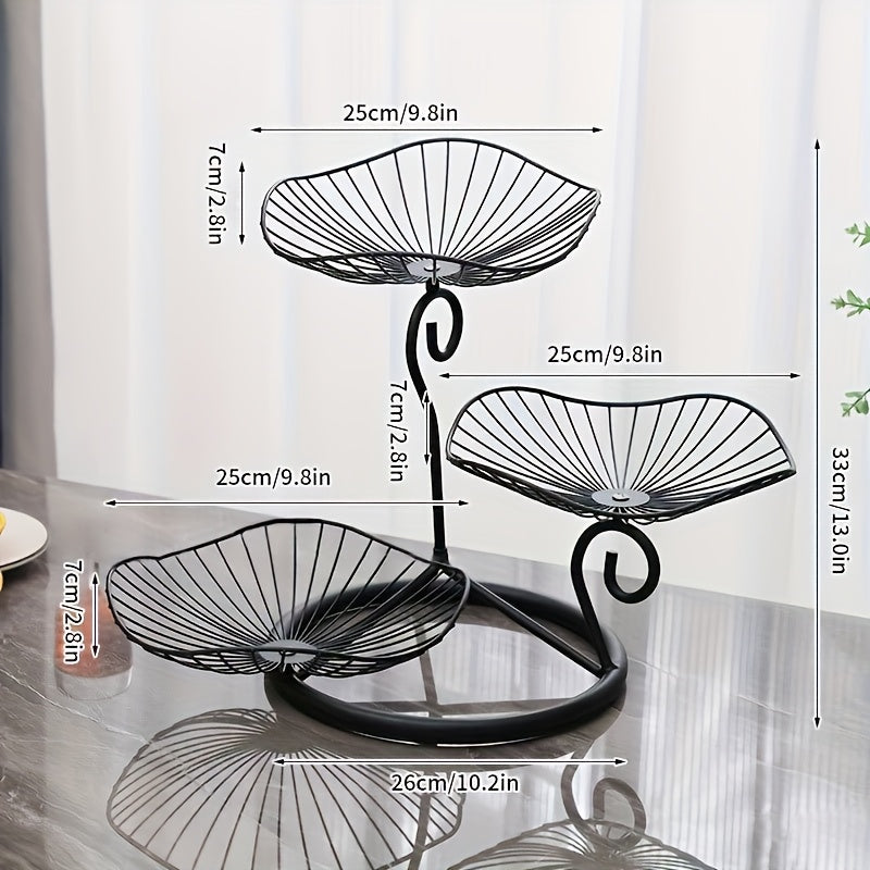 Présentoir à Fruits 3 Niveaux Design Moderne pour Cuisine et Salle à Manger 7