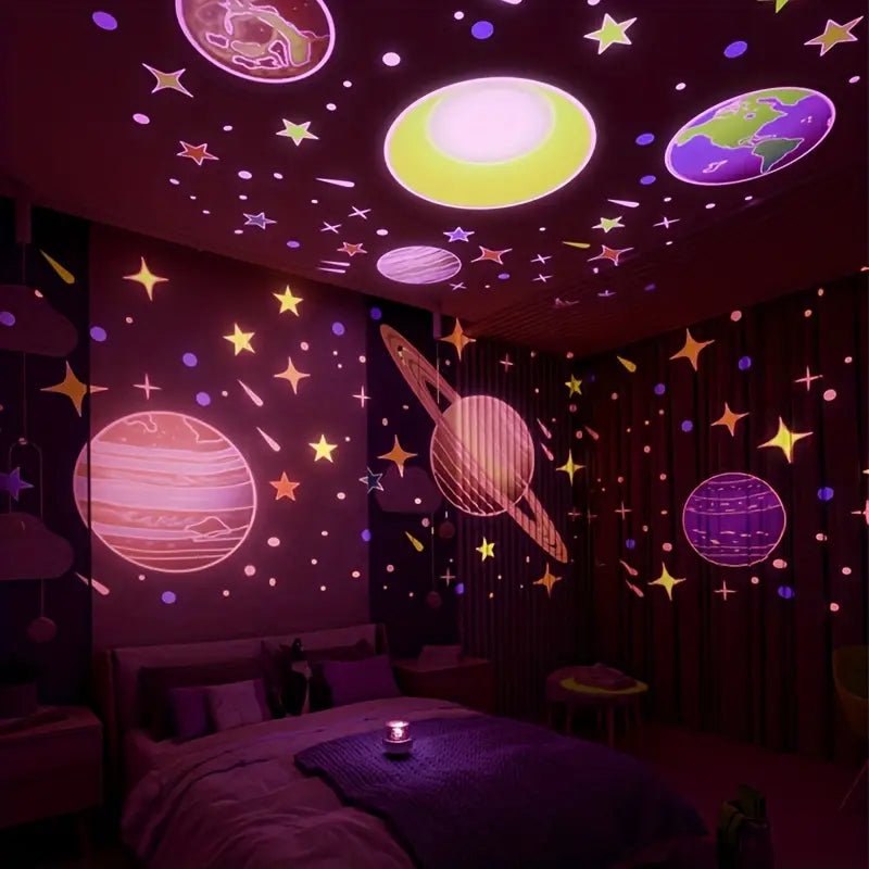 Projecteur Étoile Plafond avec Musique Apaisante pour Enfants - Projection d'Étoiles Colorées et Animaux Mignons 1