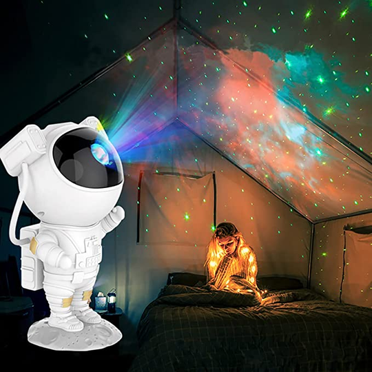 Projecteur LED Astronaute Tête Rotative Ambiance Étoilée 0
