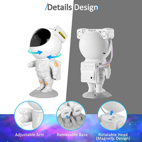 Projecteur LED Astronaute Tête Rotative Ambiance Étoilée 5