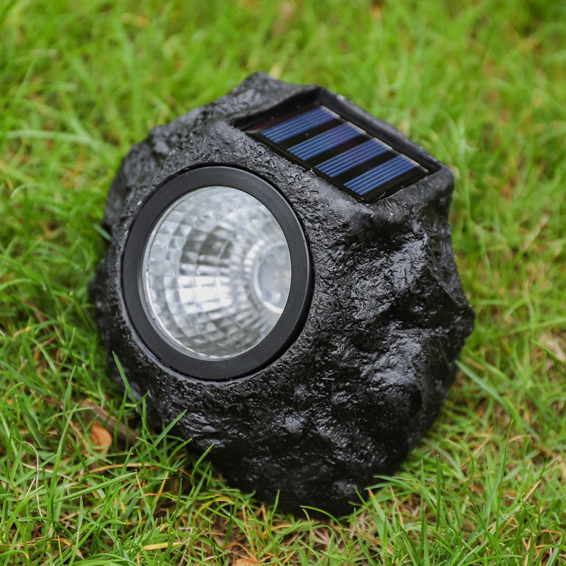 Projecteur de Jardin Solaire Discret en Fausses Pierres pour Extérieur 2