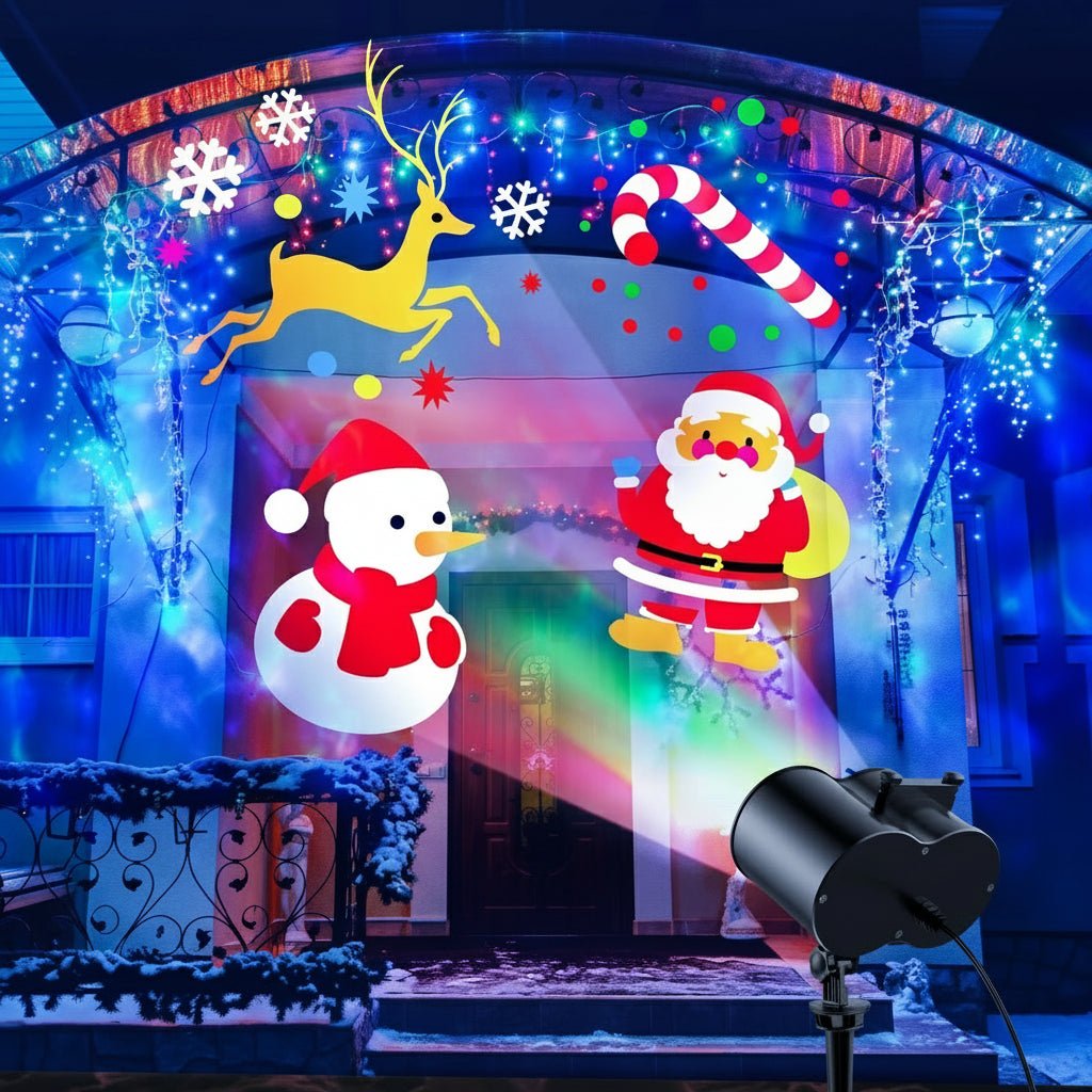 Projecteur de Noël Extérieur Multicolore avec 16 Motifs 1