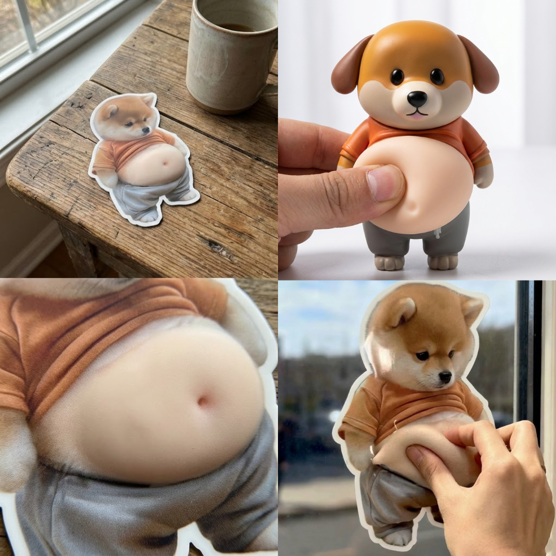 Protecteur Autocollant en Silicone Chubby Shiba Décoratif 4