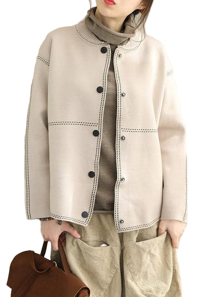 Pull Ample Boutonné pour Femme Décontracté 0