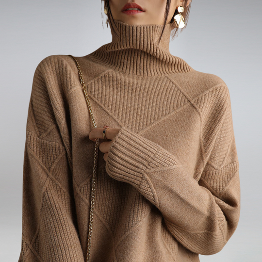 Pull Cachemire Femme Col Roulé Moderne 1