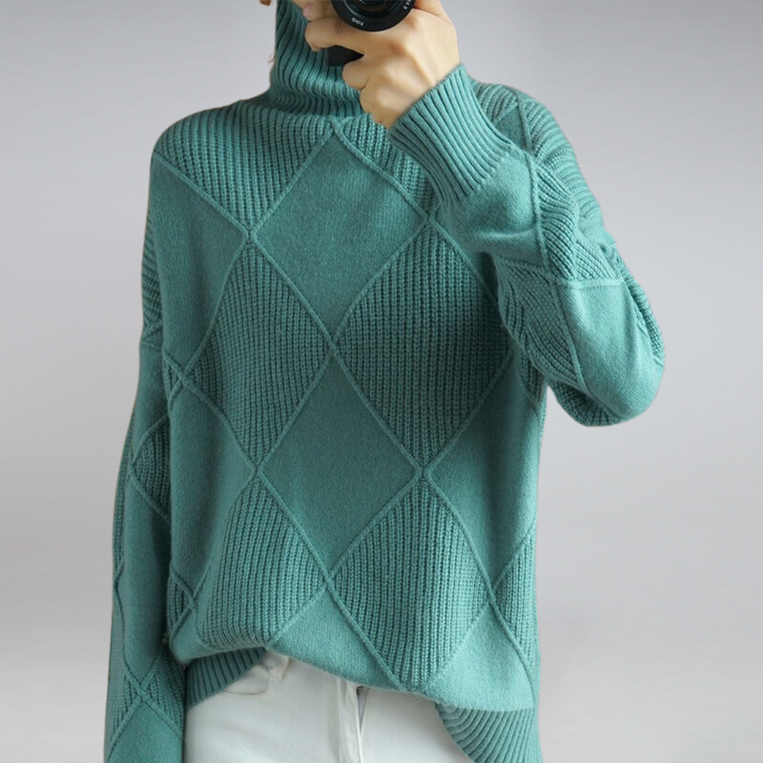 Pull Cachemire Femme Col Roulé Moderne 3