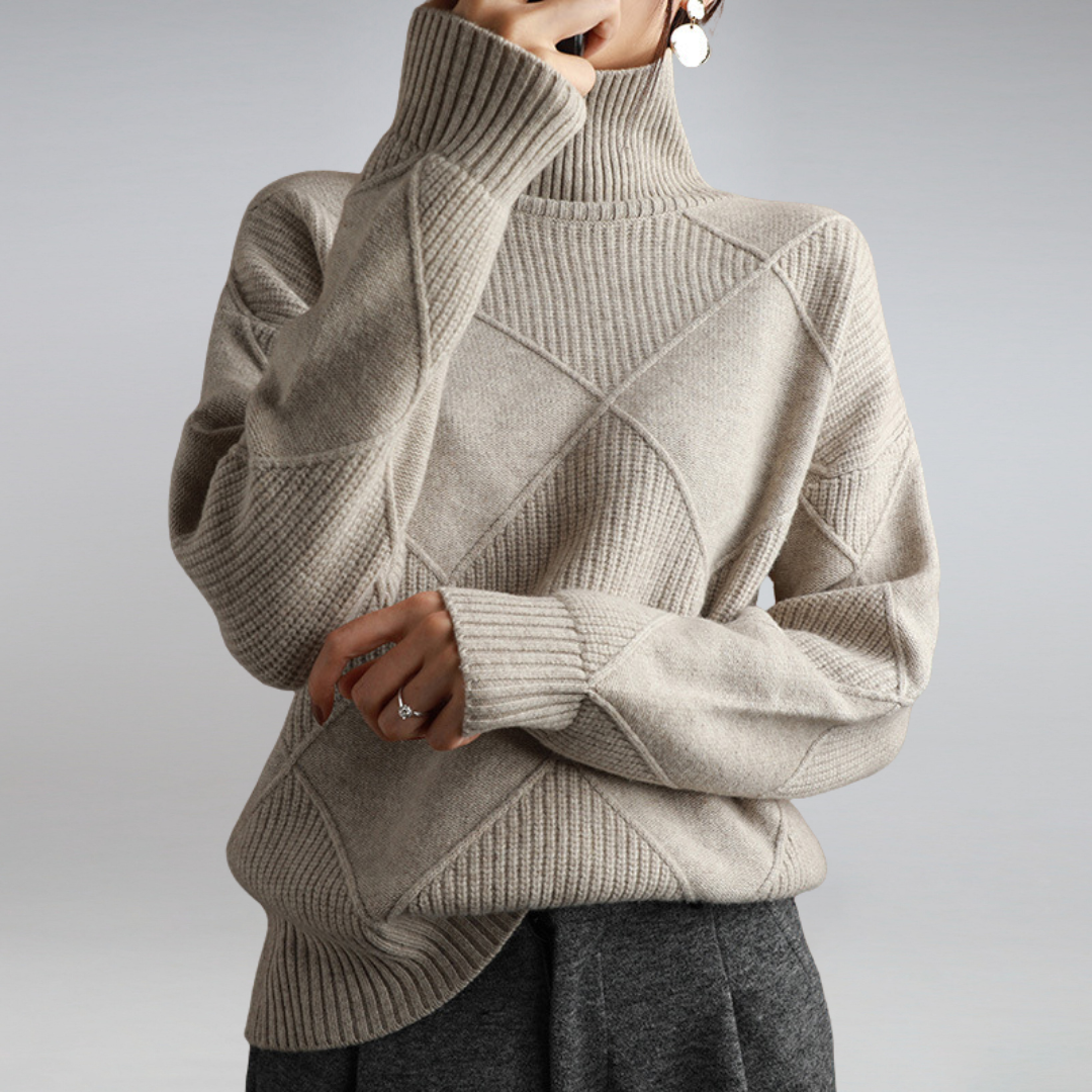 Pull Cachemire Femme Col Roulé Moderne 5