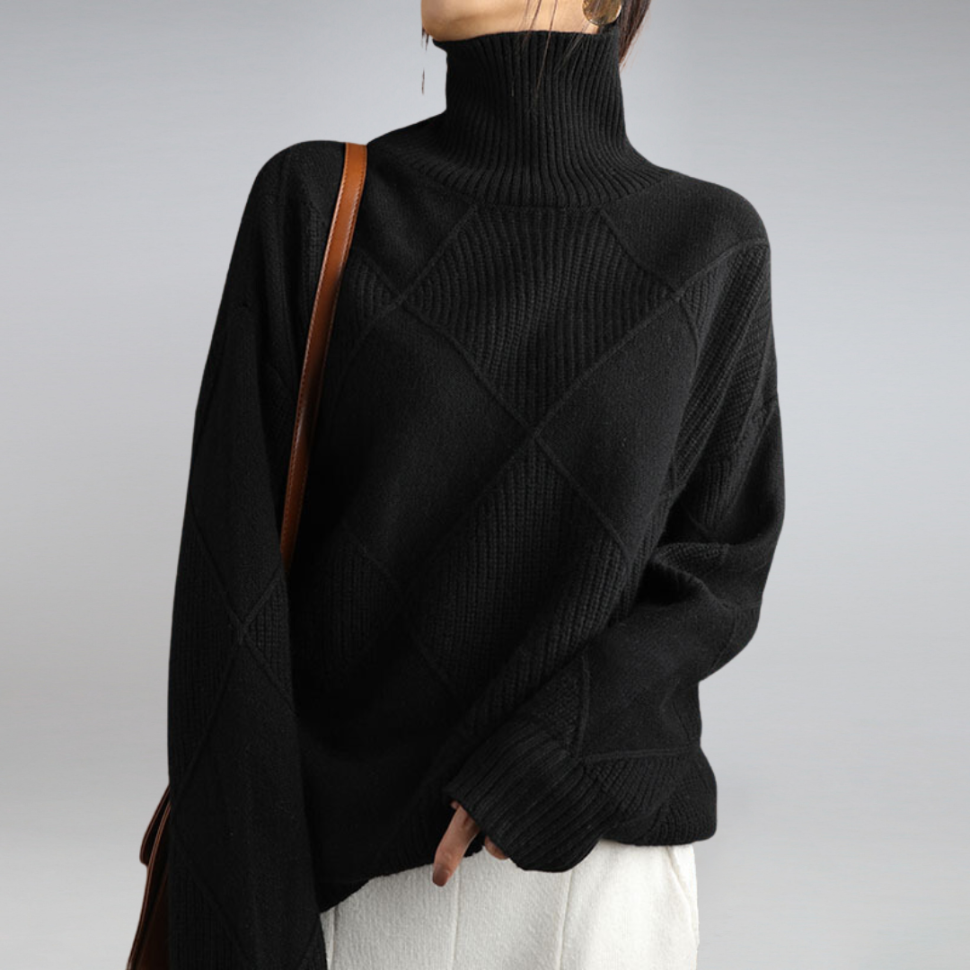 Pull Cachemire Femme Col Roulé Moderne 6